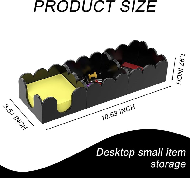 YAGELI Magnetic 3-in-1 Acrylic Sticky Note Holder Dispenser | Modern Desktop Organizer for 3x3 Post It Notes & Memo Pads with Non-Slip Base | for Productive Workspace at Office, Home or School | Black - Image 4